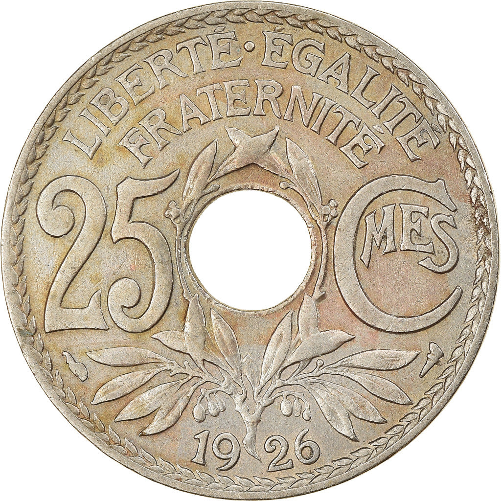 Coin, France, Lindauer, 25 Centimes, 1926, Paris, EF(40-45), Copper-nickel
