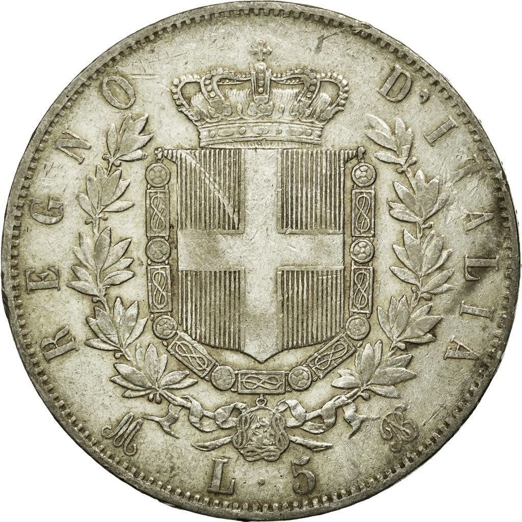 Münze, Italien, Vittorio Emanuele II, 5 Lire, 1873, Milan, S, Silber, KM:8.3