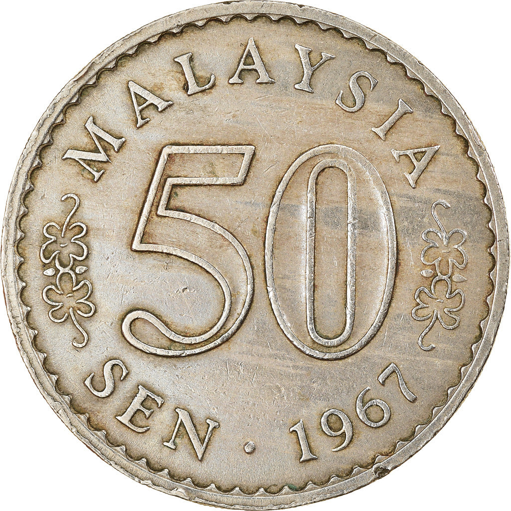 Moneta, Malesia, 50 Sen, 1967, BB, Rame-nichel, KM:5.1