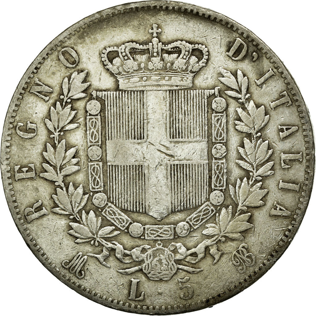 Coin, Italy, Vittorio Emanuele II, 5 Lire, 1874, Milan, VF(20-25), Silver