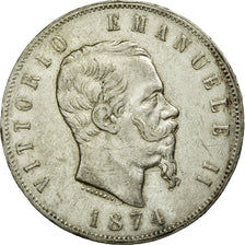 Moneta, Italia, Vittorio Emanuele II, 5 Lire, 1874, Milan, MB+, Argento, KM:8.3