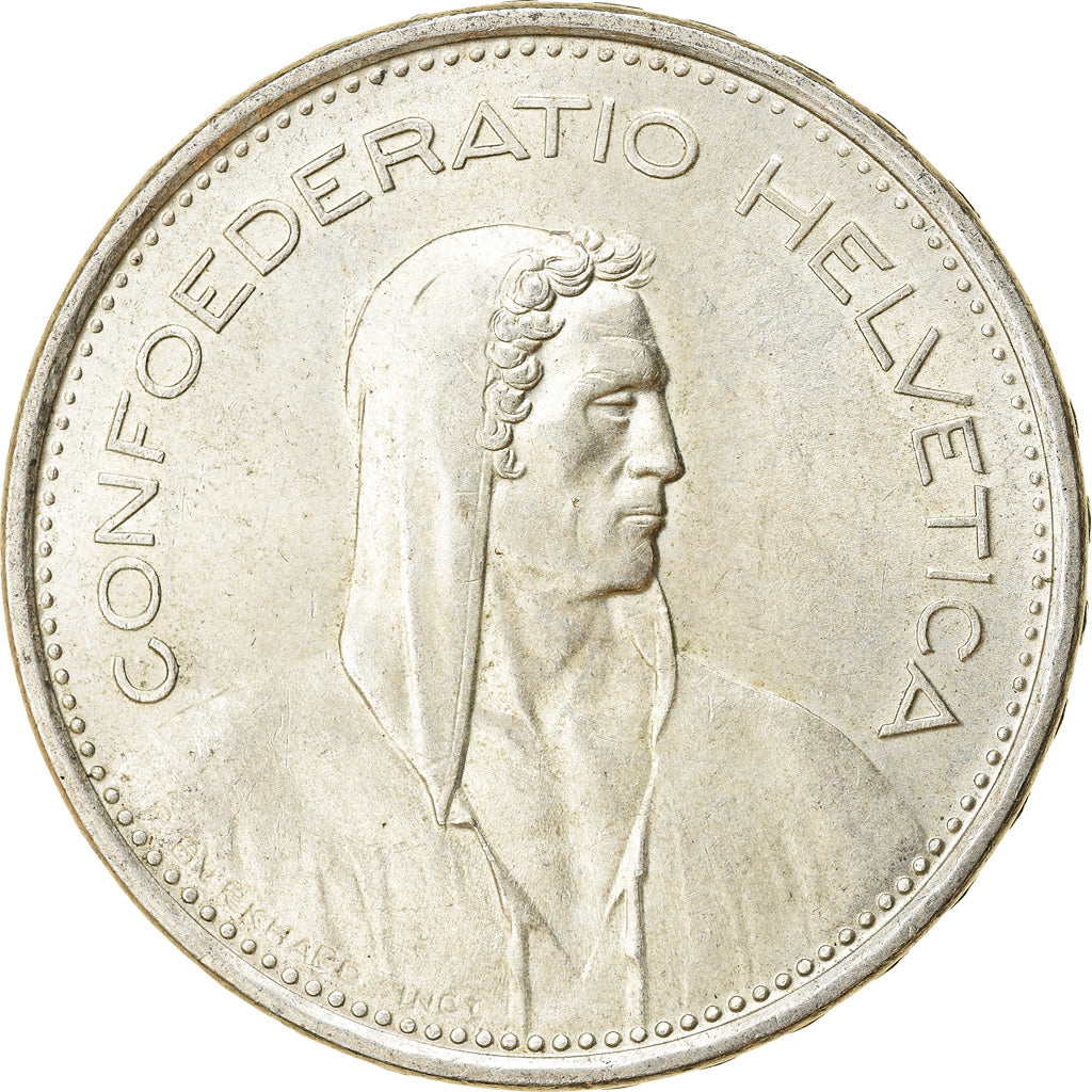 Münze, Schweiz, 5 Francs, 1966, Bern, VZ, Silber, KM:40