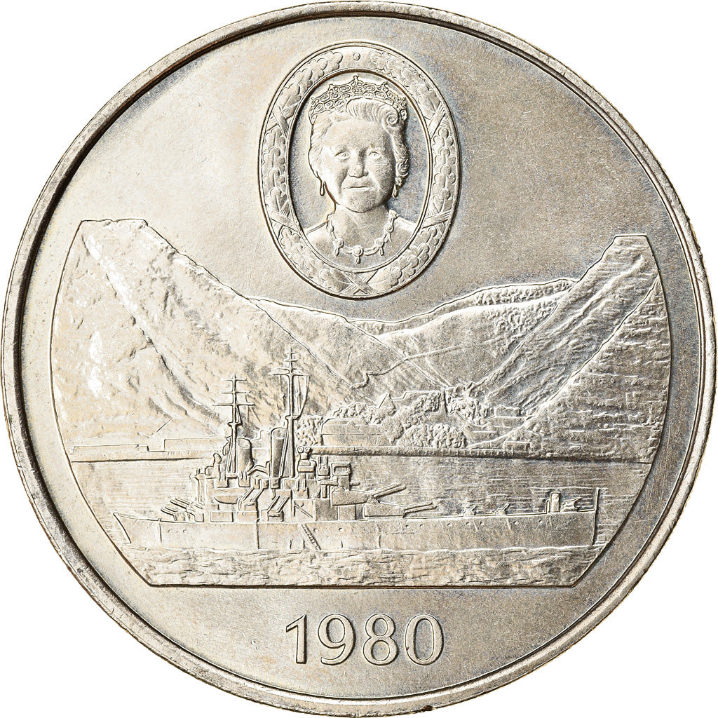 Moneta, Sant’Elena, Elizabeth II, 25 Pence, Crown, 1980, BB, Rame-nichel, KM:8