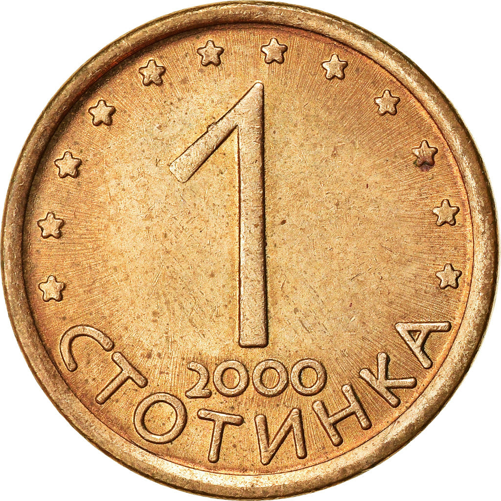 Moneda, Bulgaria, Stotinka, 2000, MBC, Aluminio - bronce, KM:237