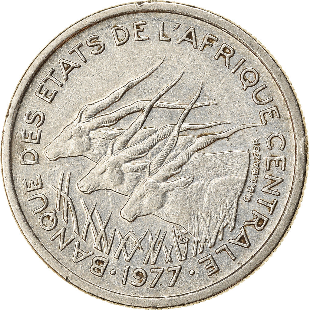 Munten, Staten van Centraal Afrika, 50 Francs, 1977, Paris, ZF, Nickel, KM:11