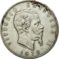 Coin, Italy, Vittorio Emanuele II, 5 Lire, 1876, Rome, VF(30-35), Silver, KM:8.4