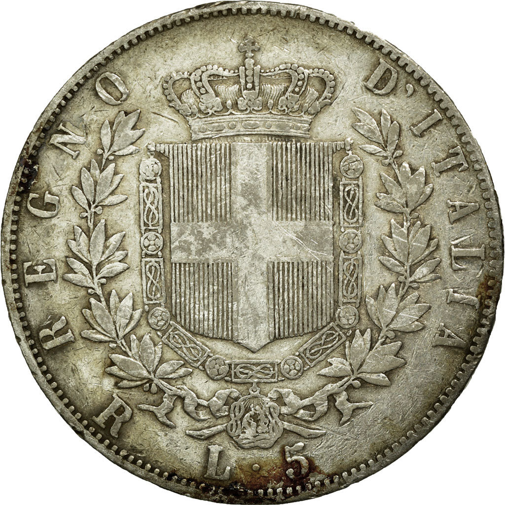 Monnaie, Italie, Vittorio Emanuele II, 5 Lire, 1876, Rome, TB, Argent, KM:8.4