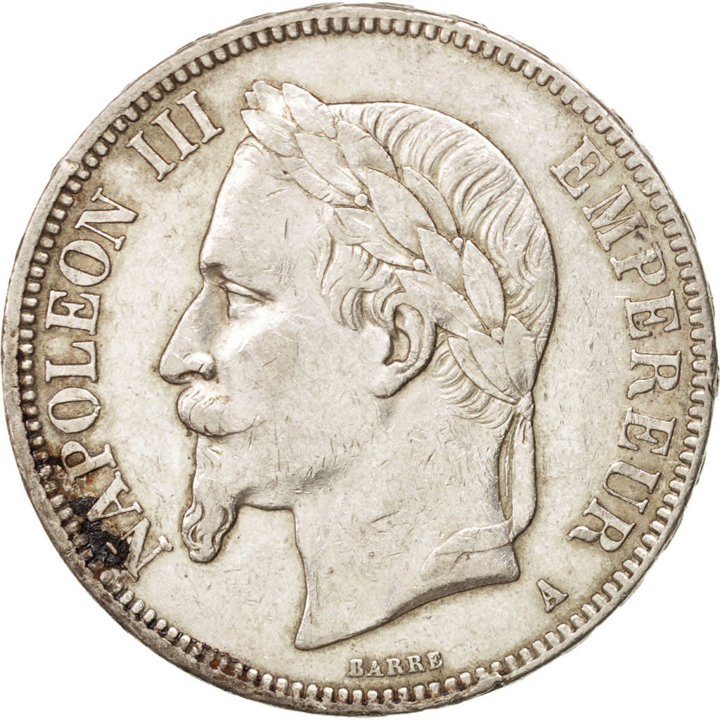 FRANCE, Napoléon III, 5 Francs, 1867, Paris, KM #799.1, EF(40-45), Silver, G...