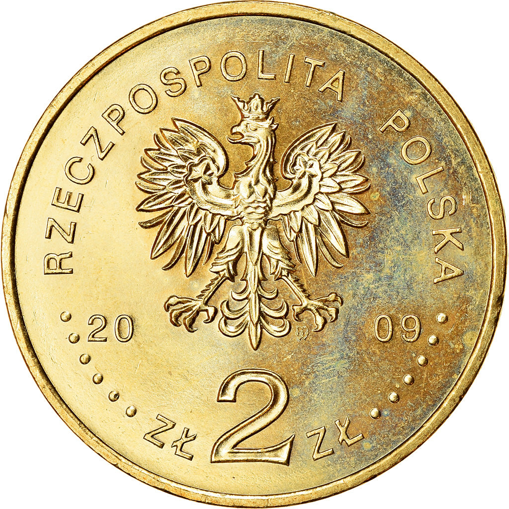 Münze, Polen, 2 Zlote, 2009, Warsaw, VZ, Messing, KM:680