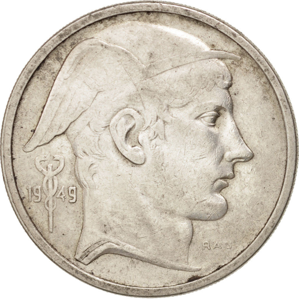 BELGIUM, 50 Francs, 50 Frank, 1949, KM #136.1, EF(40-45), Silver, 30, 12.58