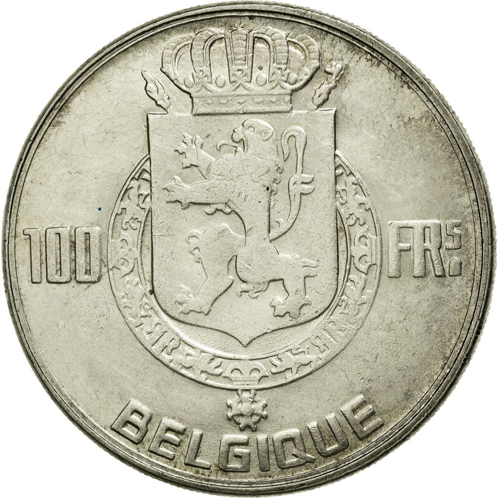 Coin, Belgium, 100 Francs, 100 Frank, 1950, AU(50-53), Silver, KM:138.1