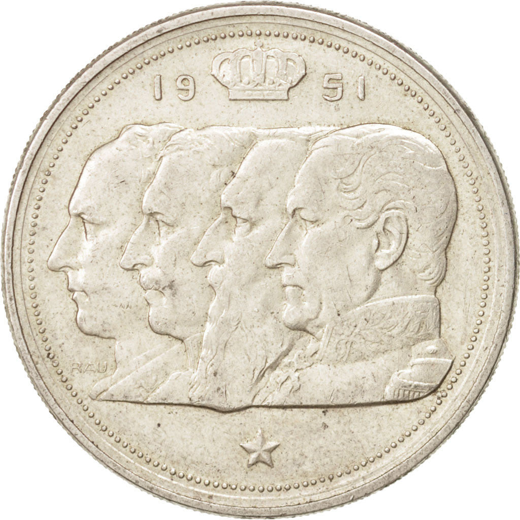 Coin, Belgium, 100 Francs, 100 Frank, 1951, AU(50-53), Silver, KM:139.1