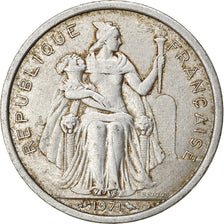 Moneda, Nueva Caledonia, 2 Francs, 1971, Paris, MBC, Aluminio, KM:9