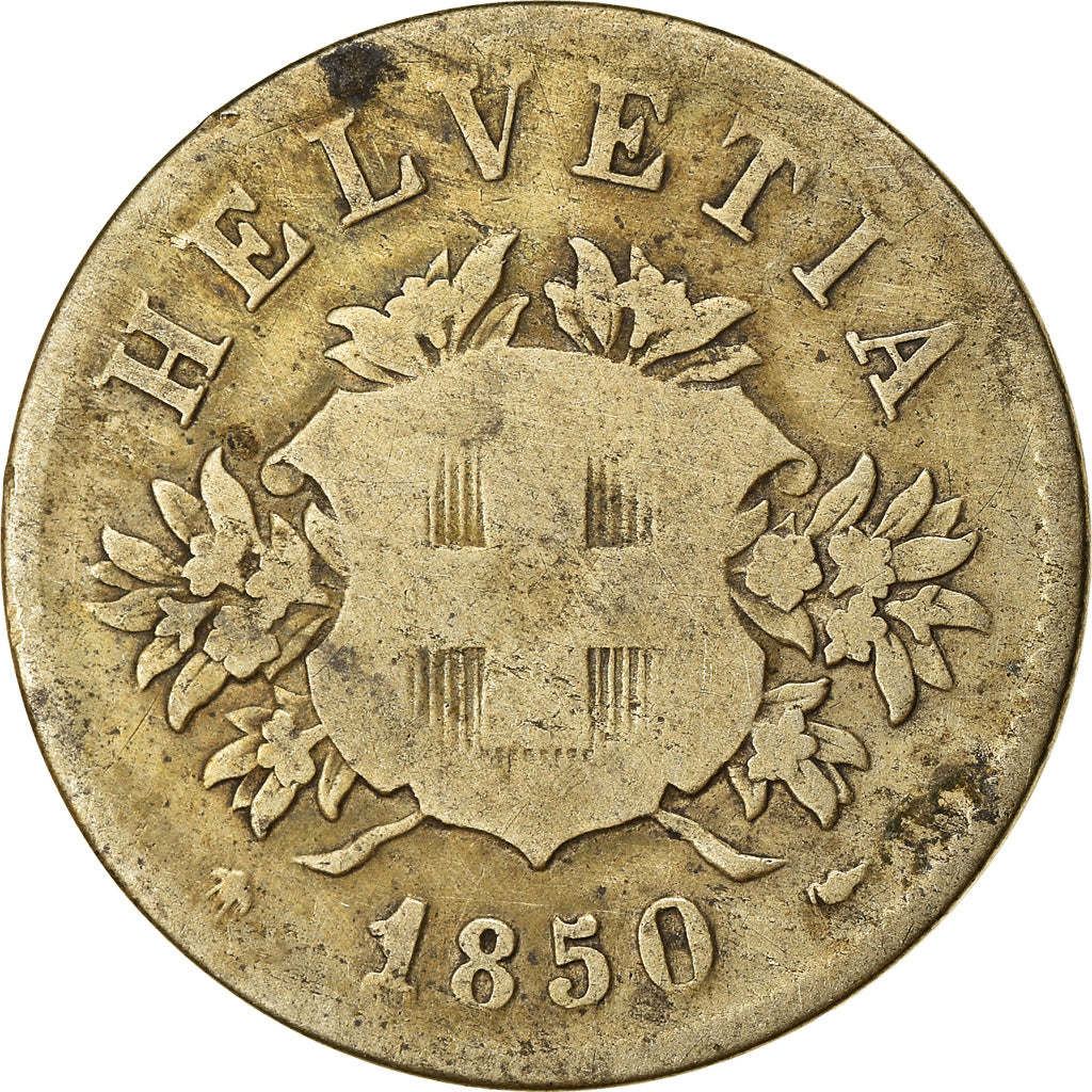 Coin, Switzerland, 20 Rappen, 1850, VF(20-25), Billon, KM:7