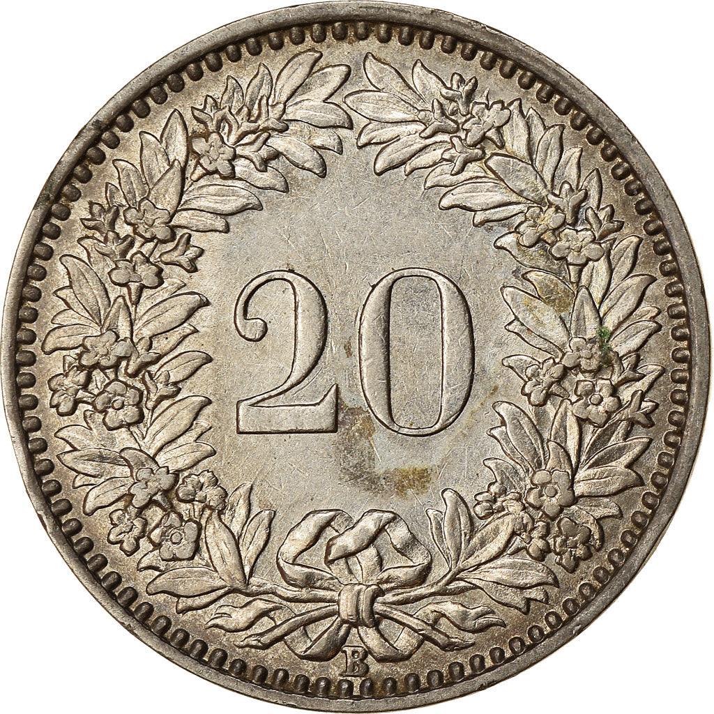 Coin, Switzerland, 20 Rappen, 1934, Bern, EF(40-45), Nickel, KM:29