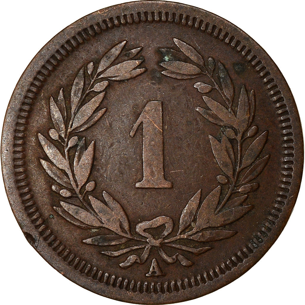 Monnaie, Suisse, Rappen, 1850, TB+, Bronze, KM:3.1