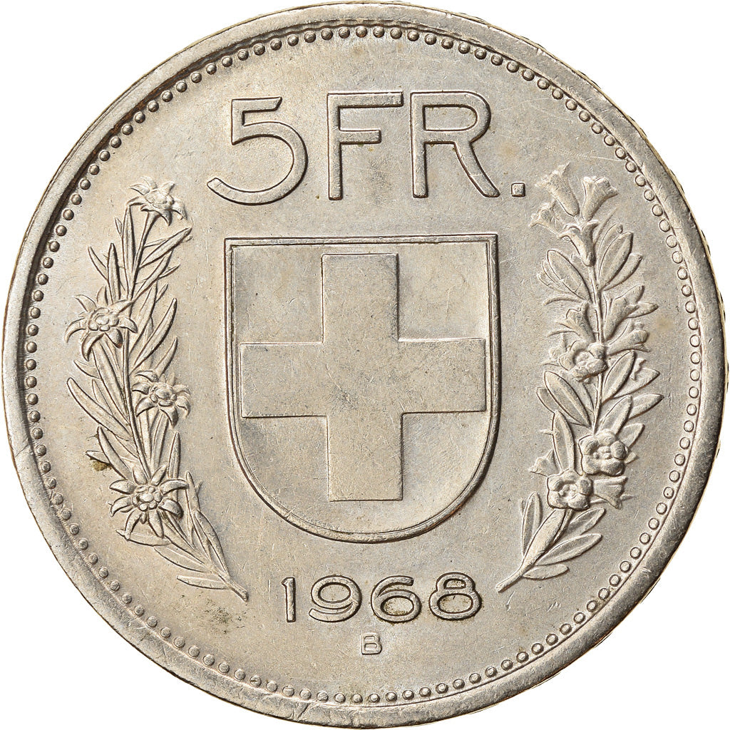 Münze, Schweiz, 5 Francs, 1968, Bern, SS, Copper-nickel, KM:40a.1