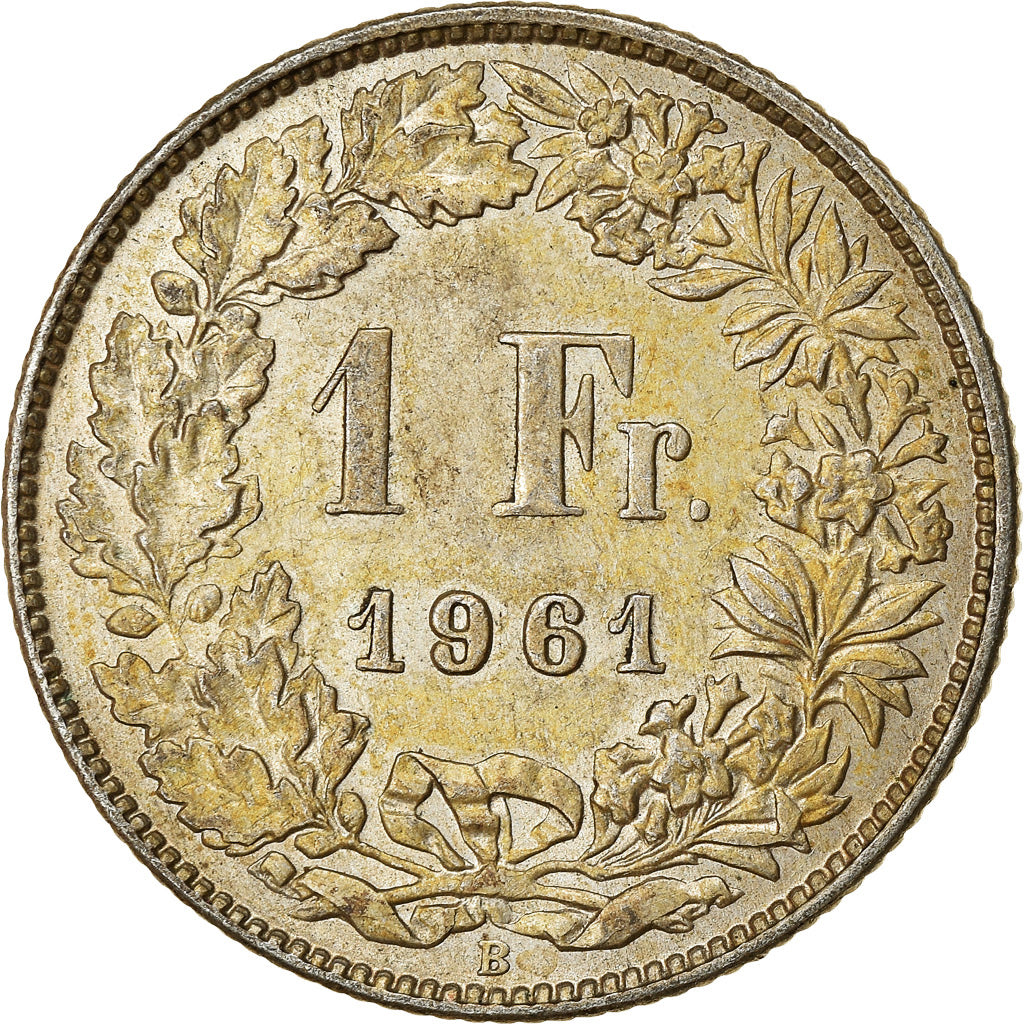 Moneta, Szwajcaria, Franc, 1961, EF(40-45), Srebro, KM:24