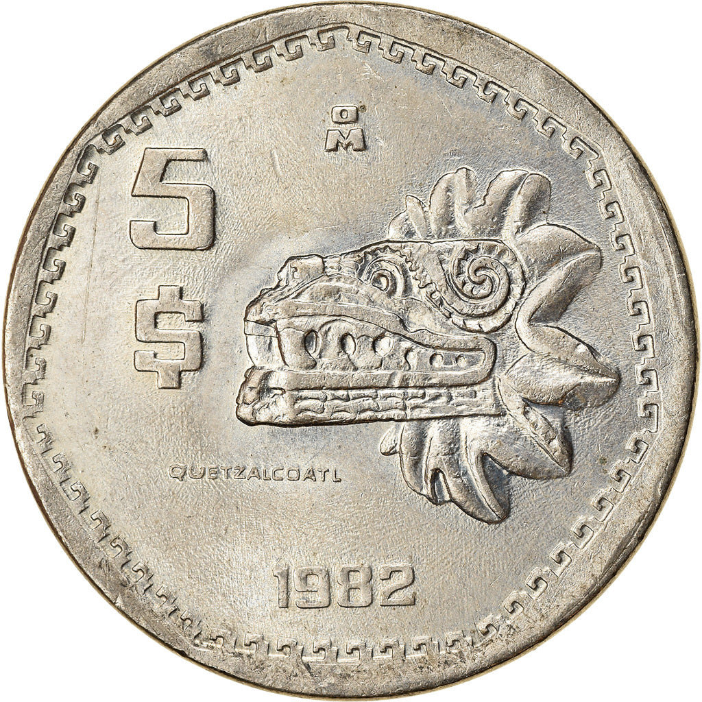 Moneda, México, 5 Pesos, 1982, Mexico City, EBC, Cobre - níquel, KM:485