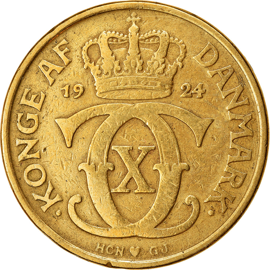 Moneta, Danimarca, Christian X, 2 Kroner, 1924, Copenhagen, BB