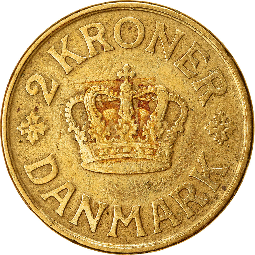 Moneta, Danimarca, Christian X, 2 Kroner, 1924, Copenhagen, BB