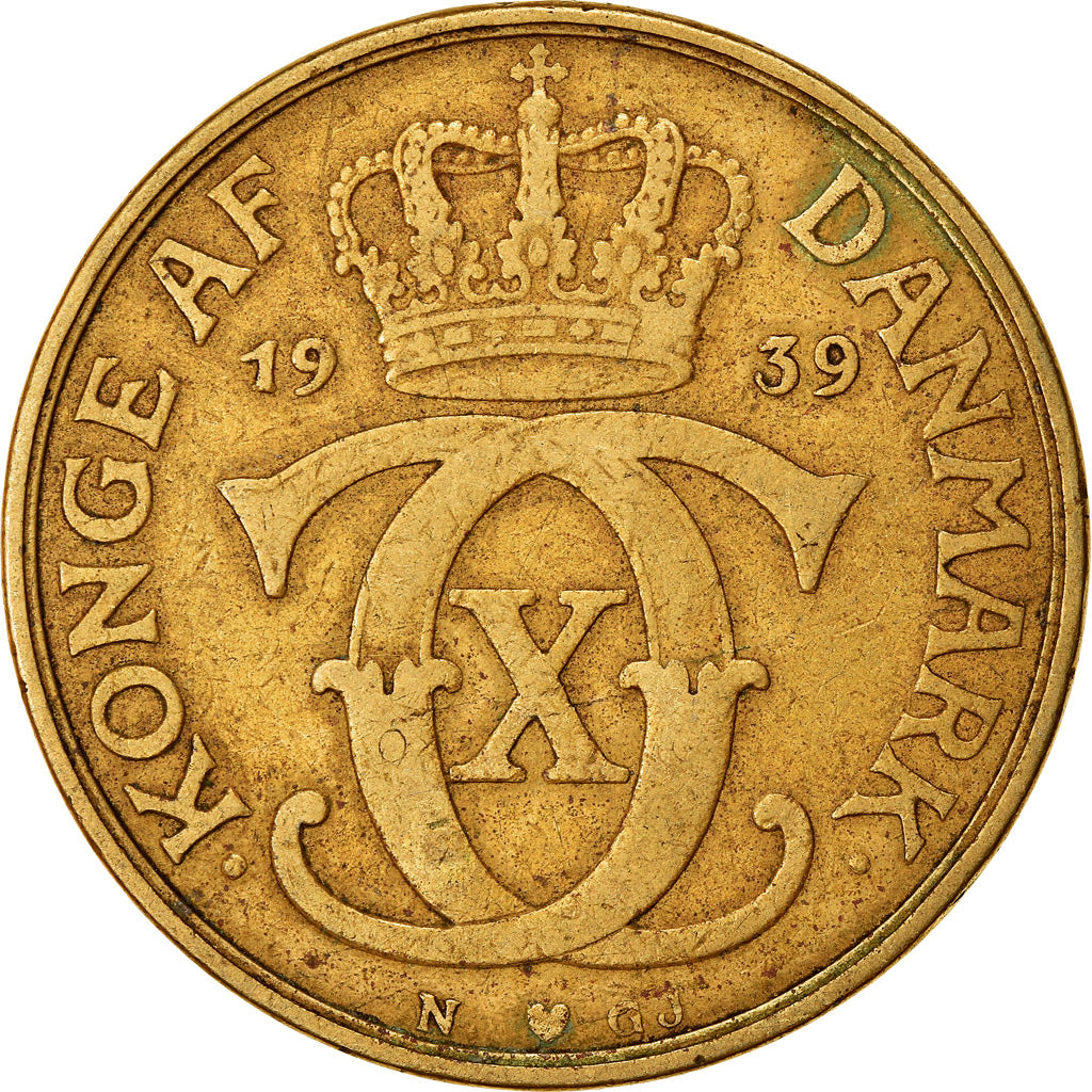 Moneta, Danimarca, Christian X, 2 Kroner, 1939, Copenhagen, BB