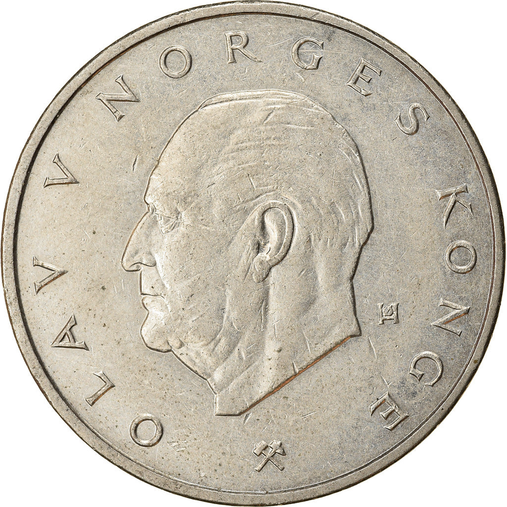 Munten, Noorwegen, Olav V, 5 Kroner, 1975, ZF, Copper-nickel, KM:420