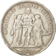 FRANCE, Hercule, 5 Francs, 1871, Paris, KM #823, VF(30-35), Silver, Gadoury...