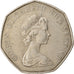 Moneda, Jersey, Elizabeth II, 50 New Pence, 1969, MBC, Cobre - níquel, KM:34