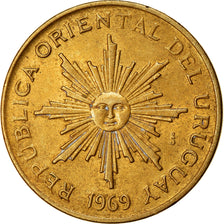 Moeda, Uruguai, 5 Pesos, 1969, Santiago, EF(40-45), Alumínio-Bronze, KM:53