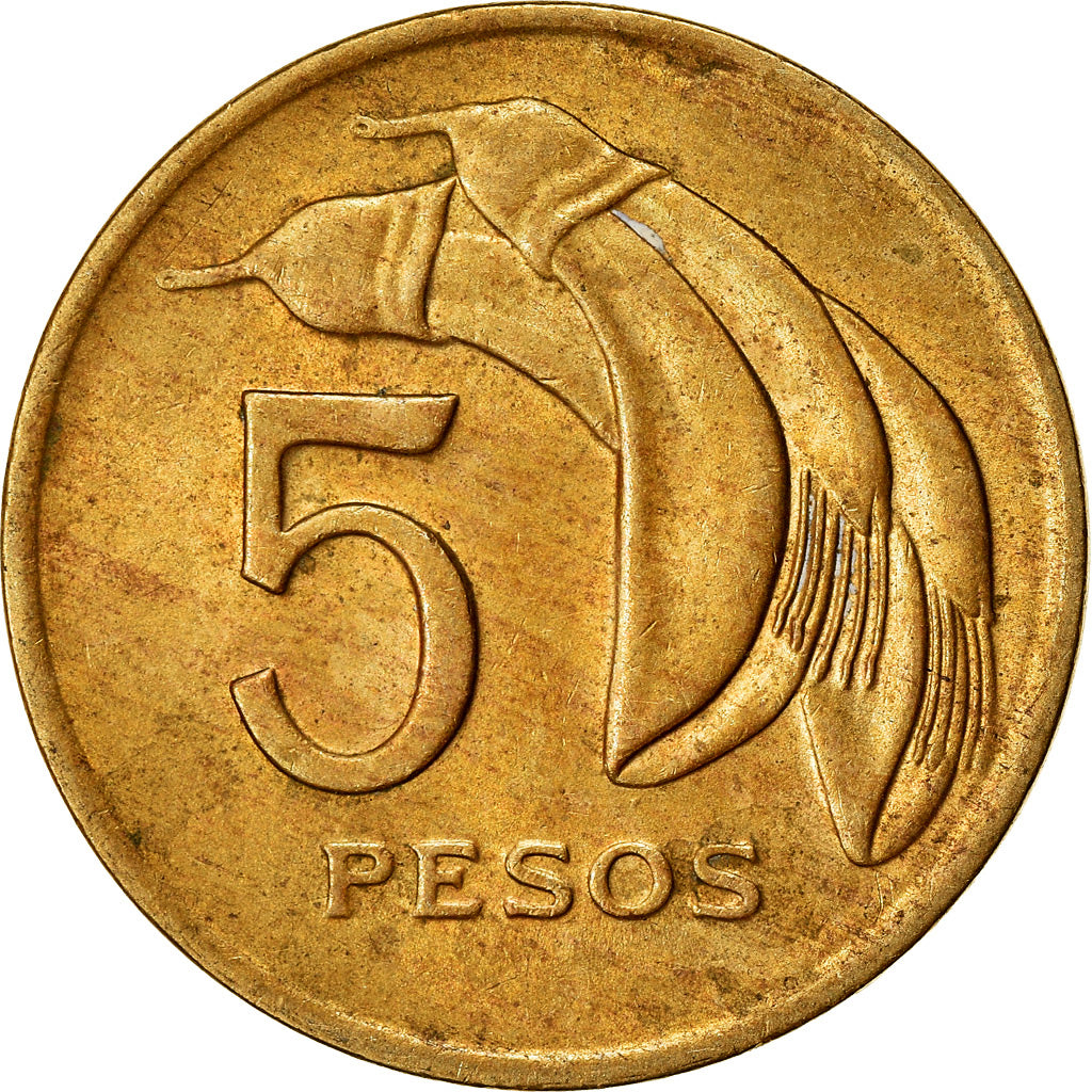 Moeda, Uruguai, 5 Pesos, 1969, Santiago, EF(40-45), Alumínio-Bronze, KM:53