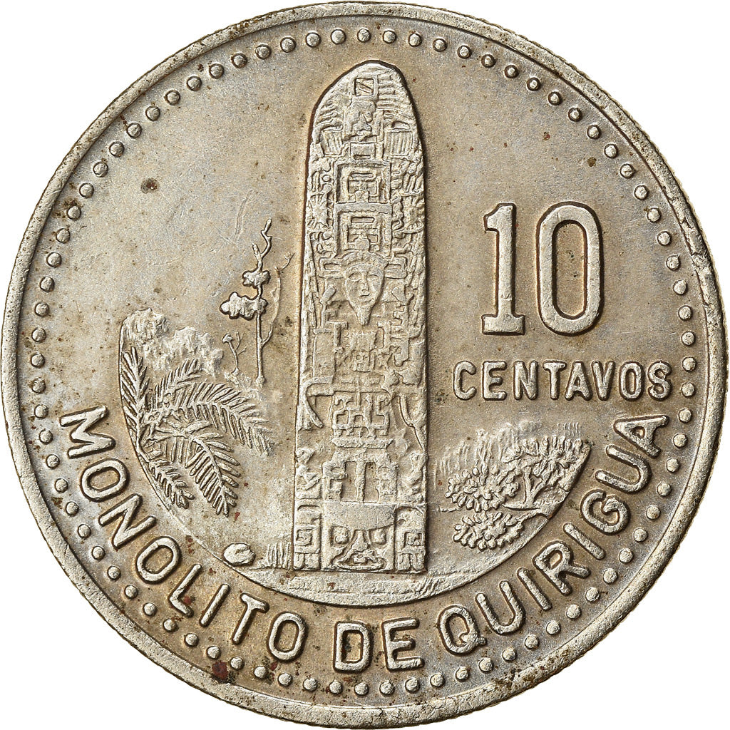 Coin, Guatemala, 10 Centavos, 1986, EF(40-45), Copper-nickel, KM:277.5