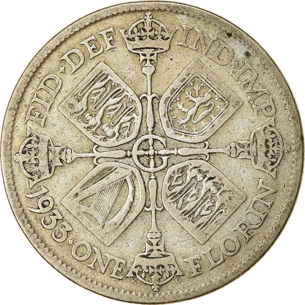 Moneta, Gran Bretagna, George V, Florin, Two Shillings, 1933, MB, Argento