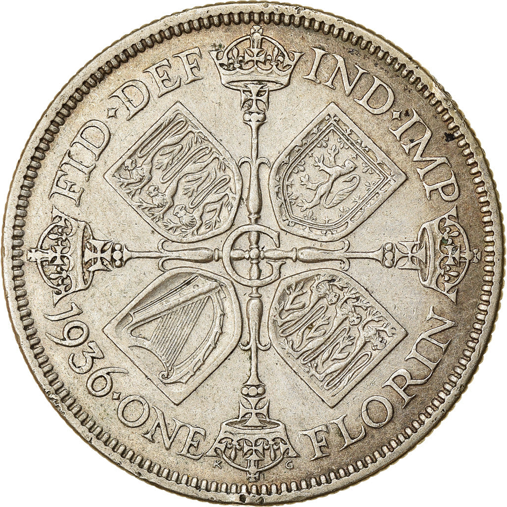 Münze, Großbritannien, George V, Florin, Two Shillings, 1936, S, Silber