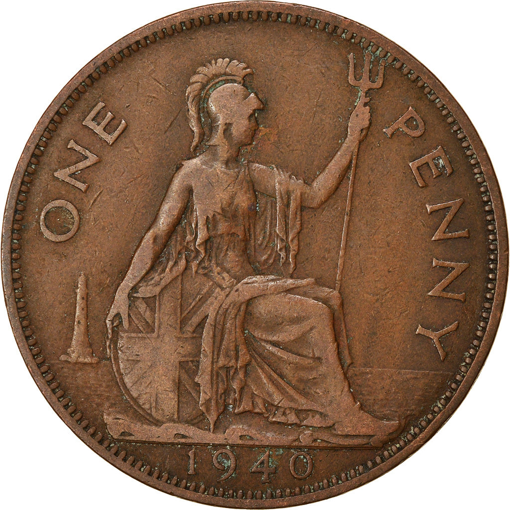 Moneta, Wielka Brytania, George VI, Penny, 1940, VF(30-35), Bronze, KM:845