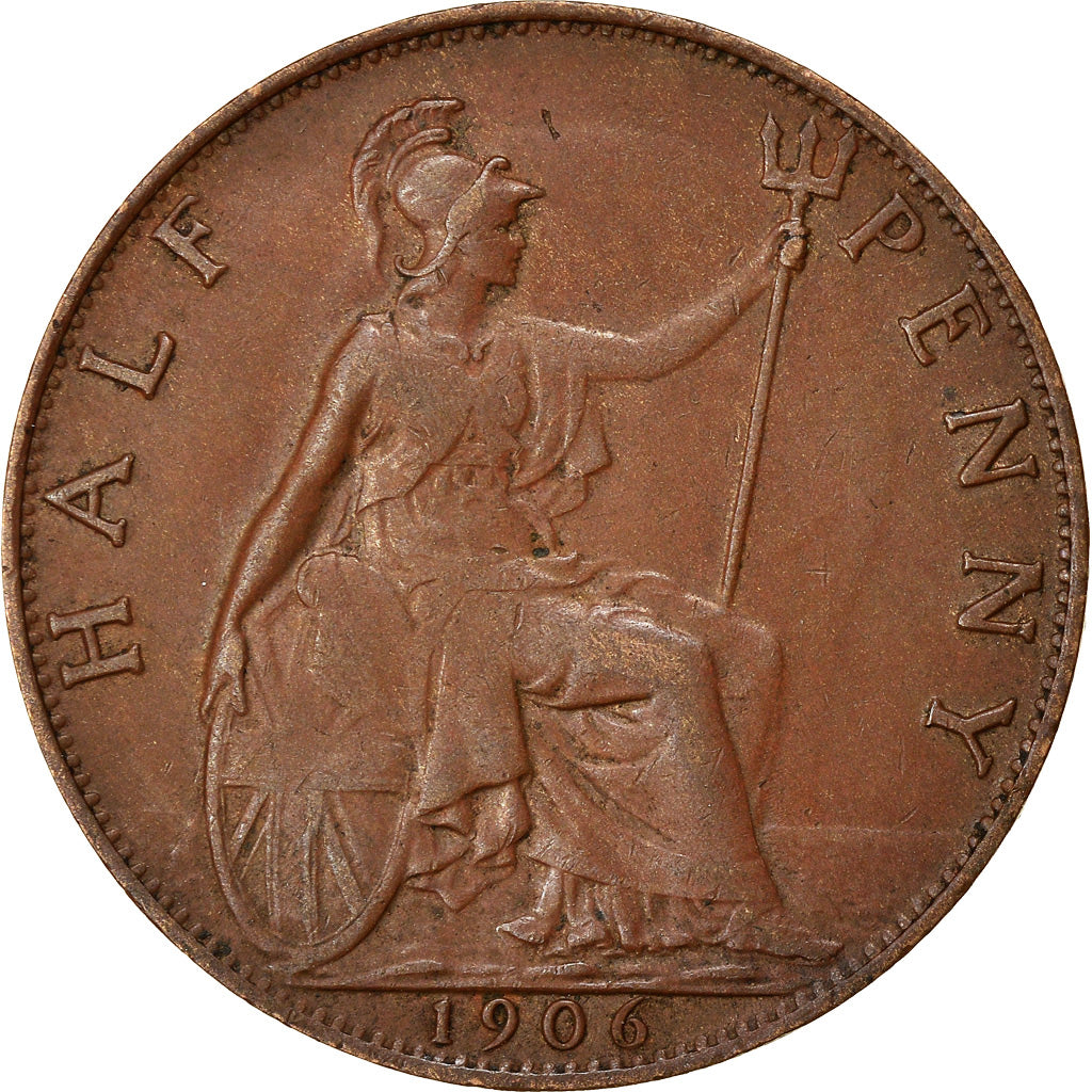 Moneta, Wielka Brytania, Edward VII, 1/2 Penny, 1906, VF(30-35), Bronze