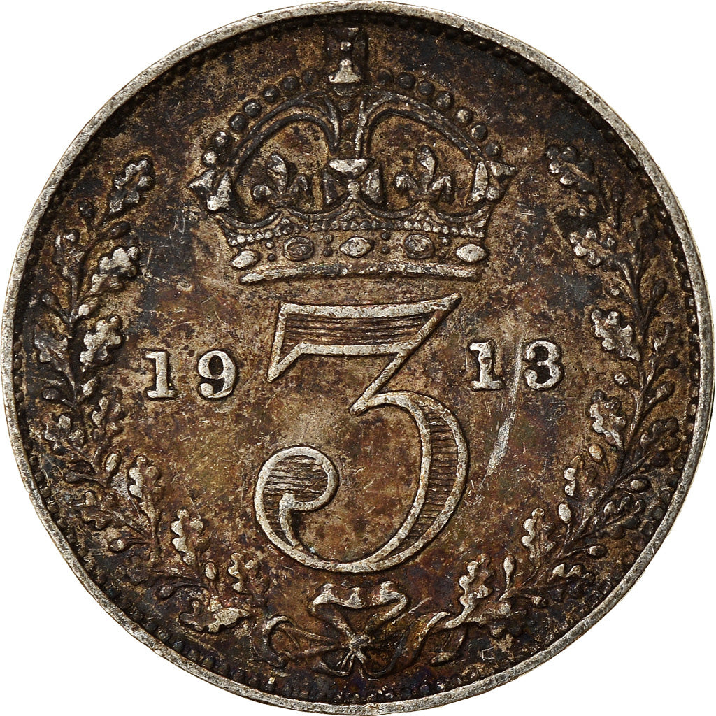 Coin, Great Britain, George V, 3 Pence, 1913, VF(30-35), Silver, KM:813