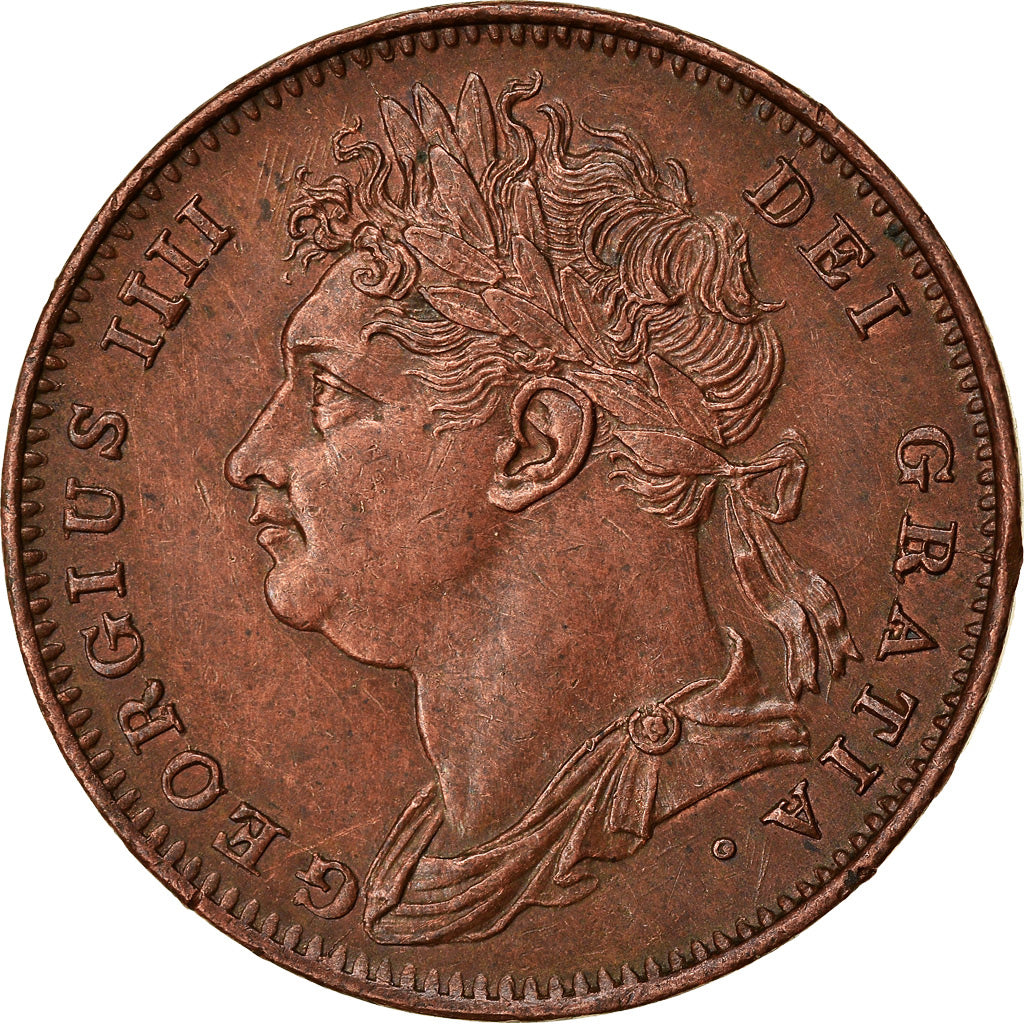 Münze, Großbritannien, George IV, Farthing, 1825, VZ, Kupfer, KM:677