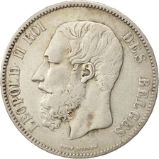 BELGIUM, 5 Francs, 5 Frank, 1869, KM #24, VF(30-35), Silver, 24.82