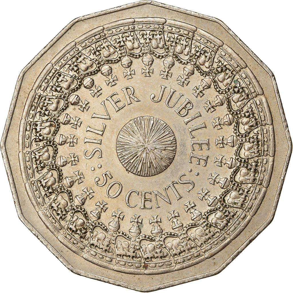 Munten, Australië, Elizabeth II, 50 Cents, 1977, ZF, Copper-nickel, KM:70