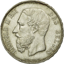 Coin, Belgium, Leopold II, 5 Francs, 5 Frank, 1875, EF(40-45), Silver, KM:24