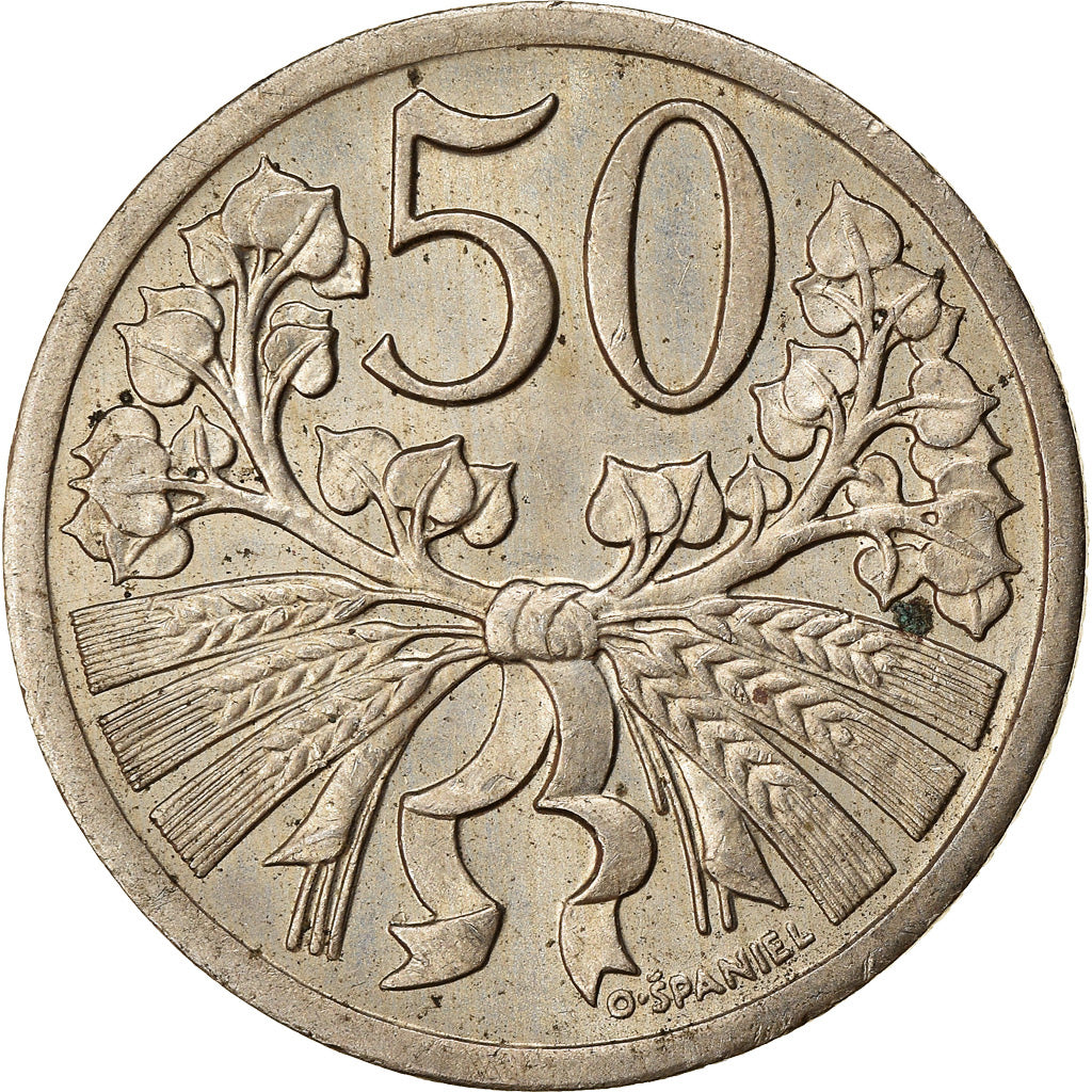 Münze, Tschechoslowakei, 50 Haleru, 1925, VZ, Copper-nickel, KM:2