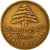 Moneda, Líbano, 25 Piastres, 1968, MBC, Níquel - latón, KM:27.1