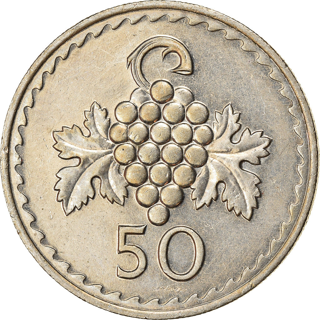 Moneta, Cipro, 50 Mils, 1982, BB, Rame-nichel, KM:41