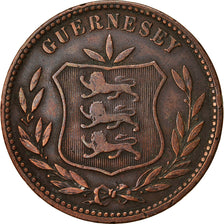 Moneta, Guernsey, 8 Doubles, 1902, Heaton, Birmingham, MB+, Bronzo, KM:7