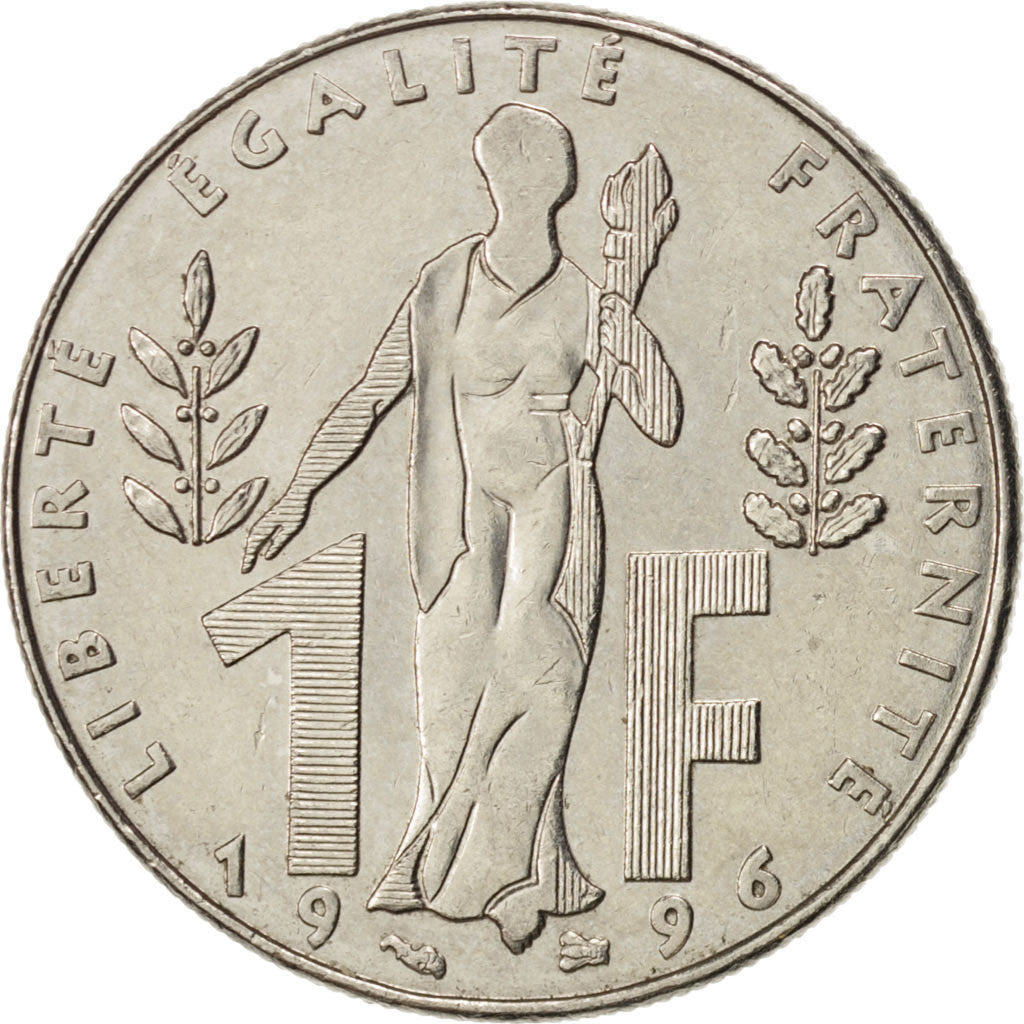 FRANCE, Jacques Rueff, Franc, 1996, KM #1160, MS(60-62), Nickel, 24, Gadoury...