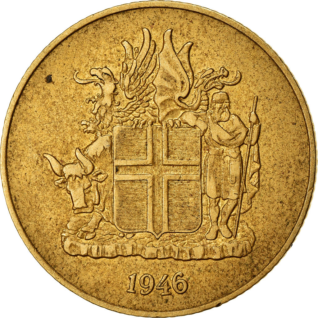 Moneta, Islanda, Krona, 1946, BB, Alluminio-bronzo, KM:12