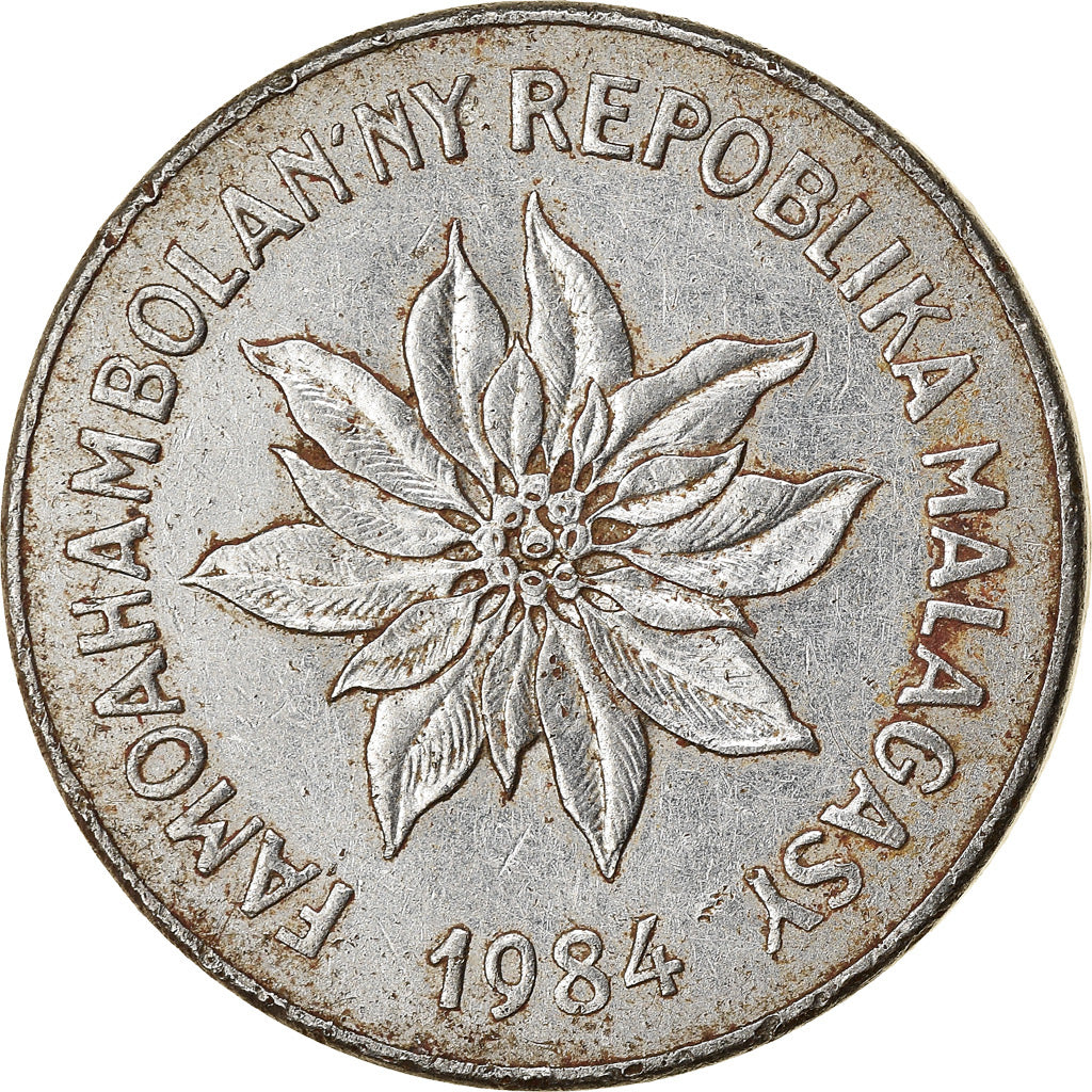 Moneta, Madagascar, 5 Francs, Ariary, 1984, Paris, BB, Acciaio inossidabile
