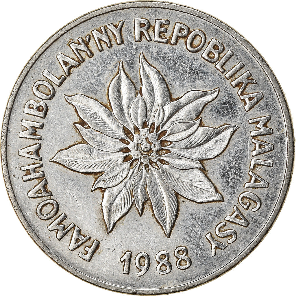 Monnaie, Madagascar, 5 Francs, Ariary, 1988, Paris, TTB, Stainless Steel, KM:10