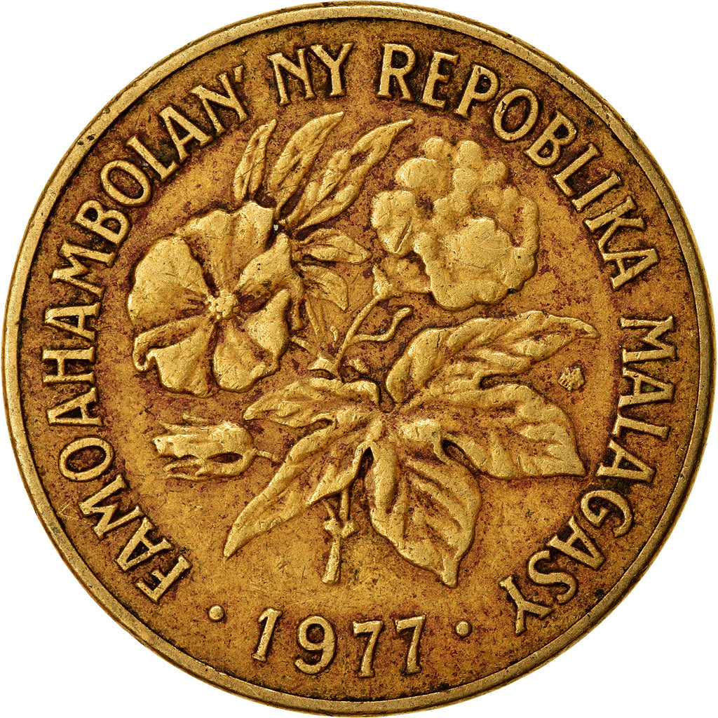 Moneta, Madagascar, 20 Francs, 4 Ariary, 1977, Paris, BB, Alluminio-bronzo